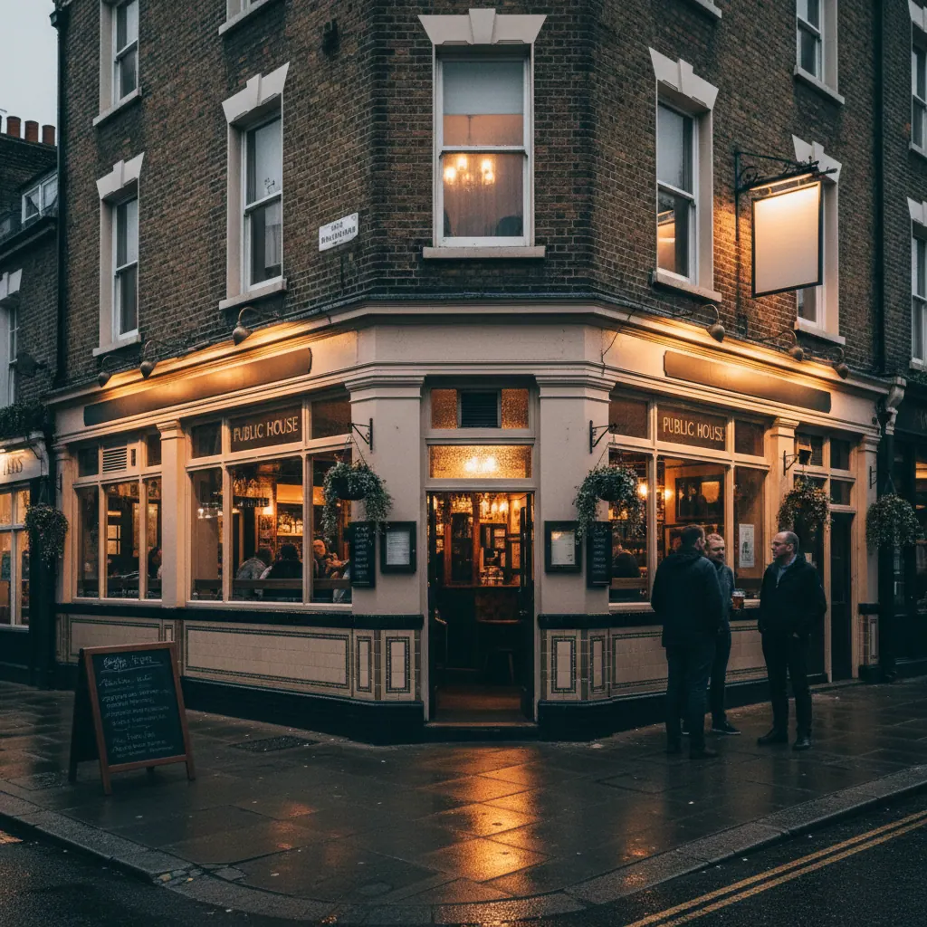 Fulham restaurant frontage at evening